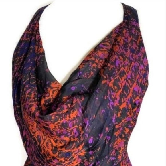 Anthropologie Patterned Silk Maxi Dress w/ T-Back Maxi- Size X-Small - LIKE NEW - Picture 6 of 6